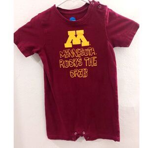 Minnesota Gophers Baby Romper 24M NCAA Maroon Gold “Minnesota Rocks the Crib”